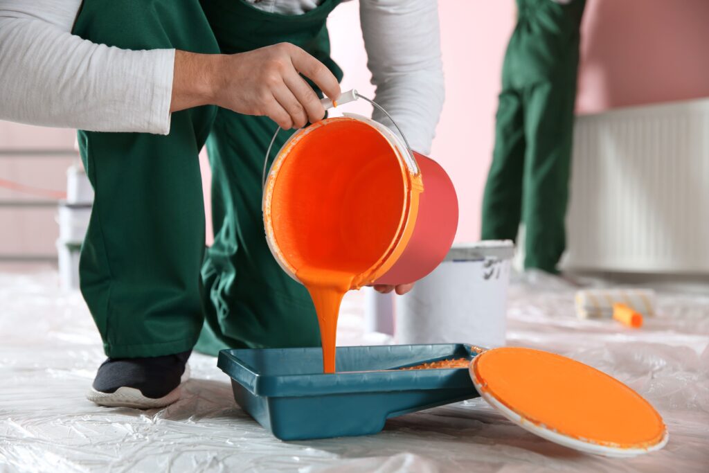 mixing paint for commercial painting
